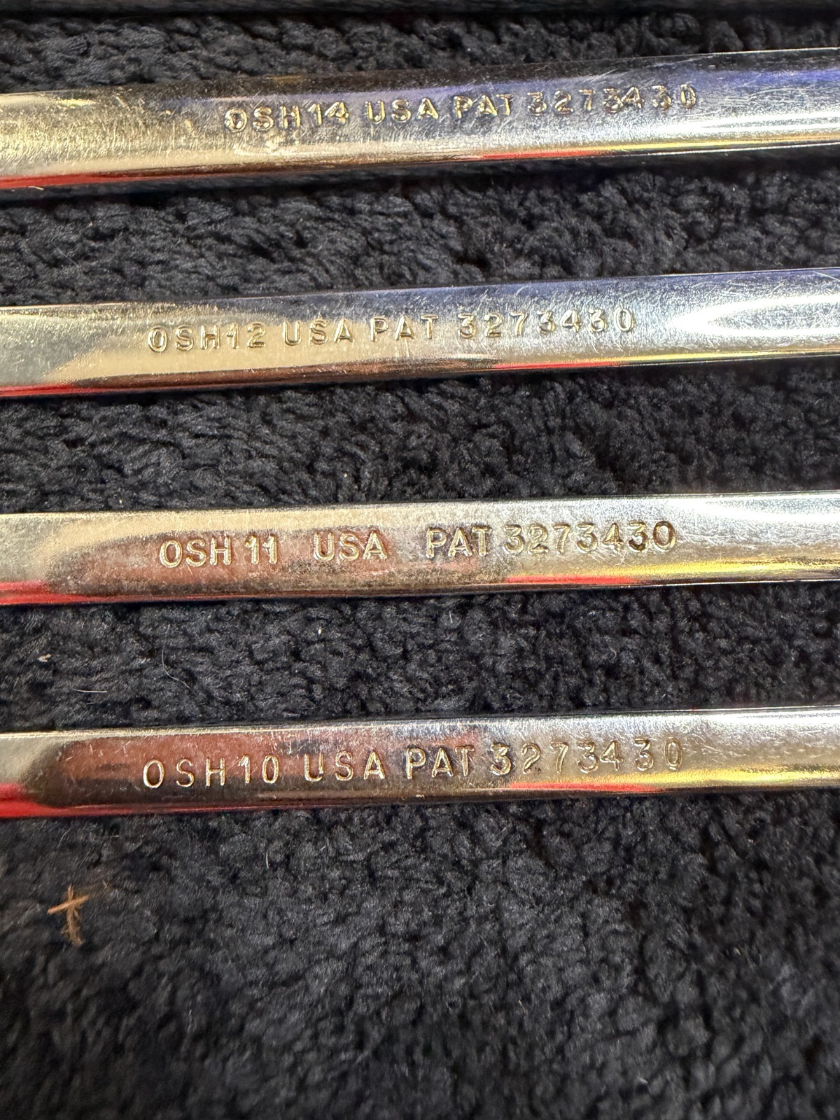 9 – Piece Vintage Snap-on OSH707 6 Point Combination Wrench Set 5/16″ – 3/4″