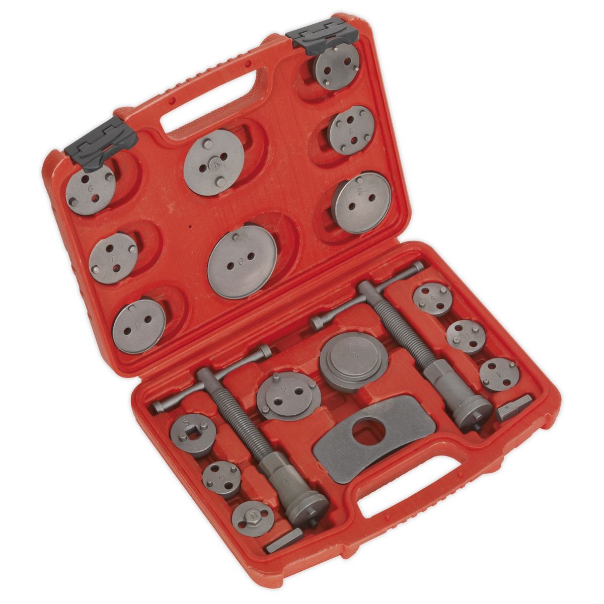 Sealey Brake Piston Wind Back Tool Kit 21pc Left Right Handed Caliper Rewind