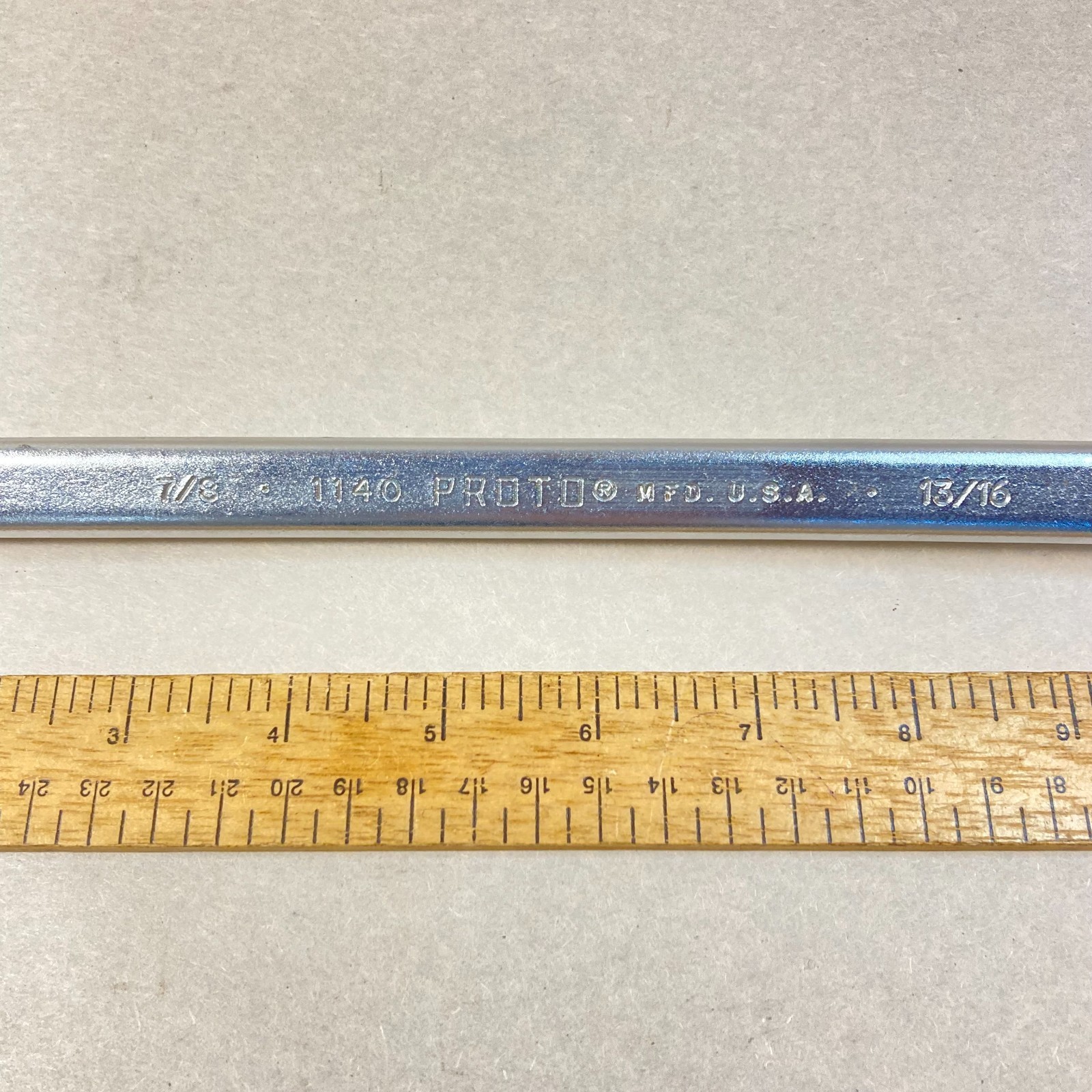 Proto Box End Wrench 7/8″-13/16″ 12 Point Long Reach SAE #1140 USA