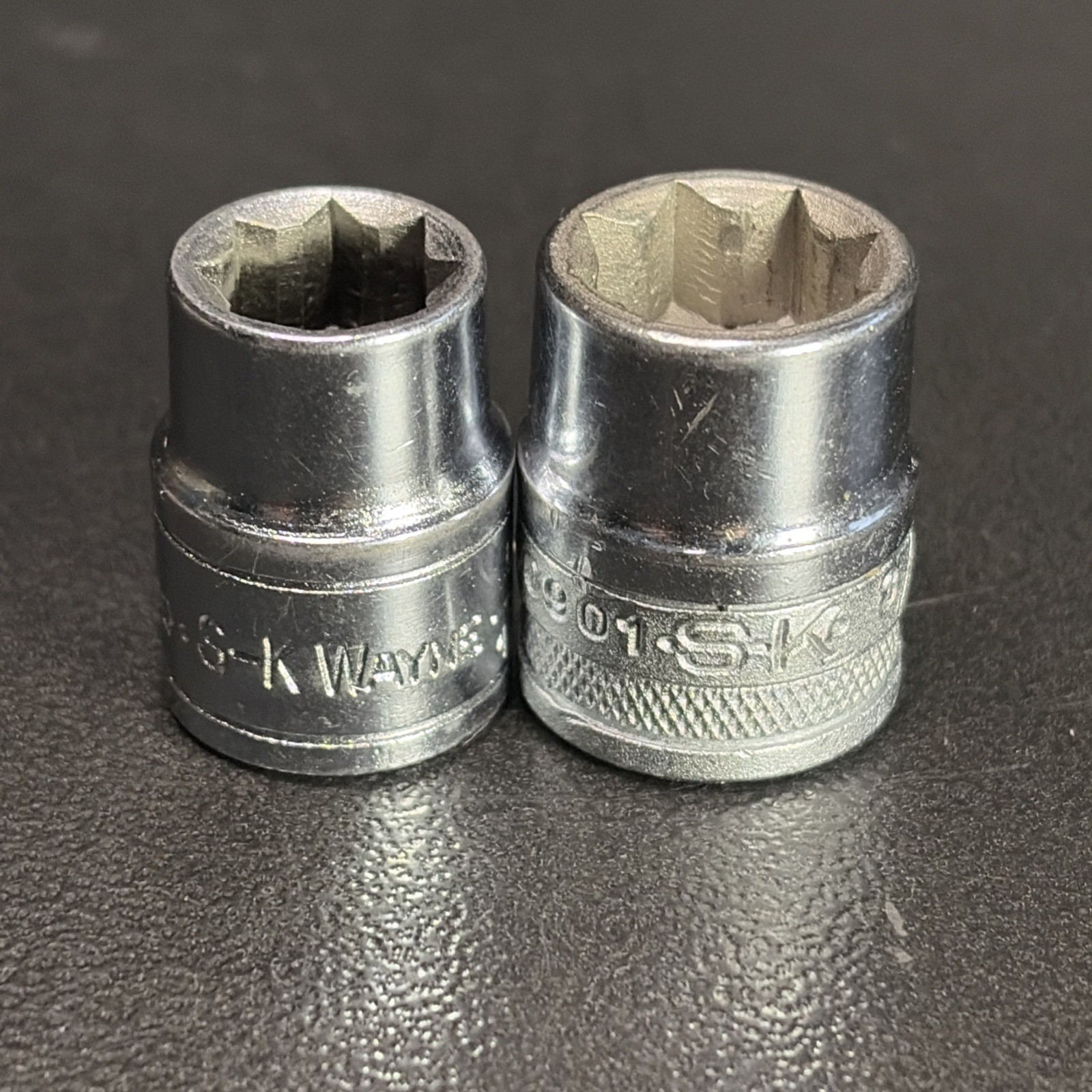 VINTAGE S-K Tool & Wayne 1/4 Drive 8pt Sockets 5/16 40900,3/8 40901