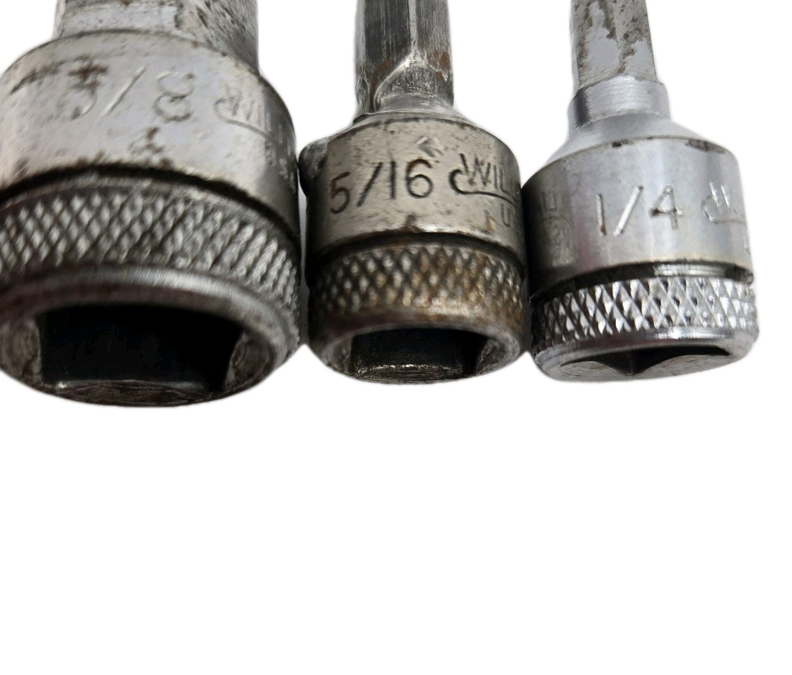 Williams Vintage Hex Tip Plug Socket 6 pt Lot of 3 – 5/8″, 1/4″, 5/16″