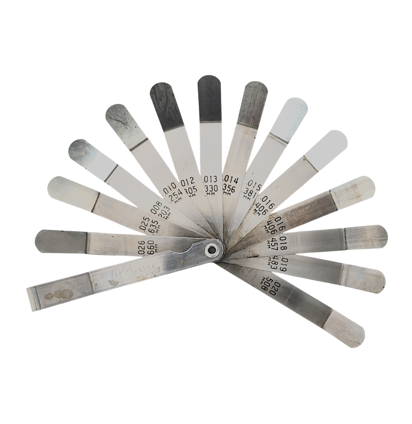 KASTAR Stainless Steel Blades Feeler Measuring Gauges Set 13 Blades .008 – .026