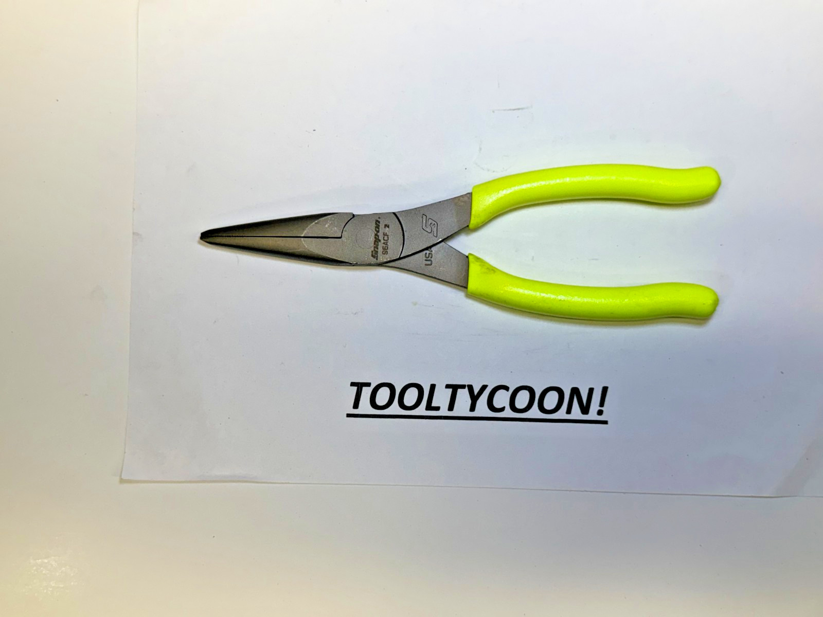 Snap-On Tools USA NEW HIVIZ Soft Grip 8″ Talon Grip Needle Nose Pliers 96ACFHV