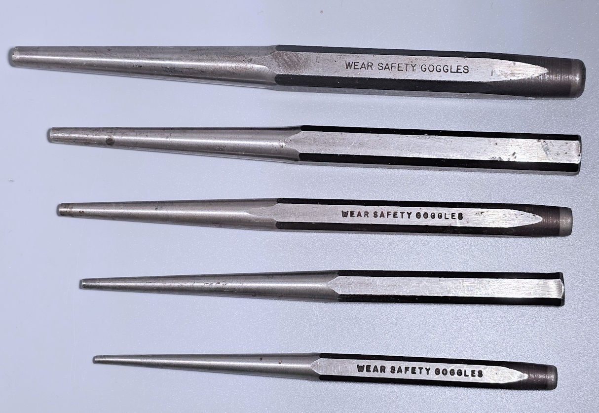 5 Snap-on pin punches 1/4-PPC208-3/16-PC206-5/32 PPC205-1/8-PC208-3/32 PPC203