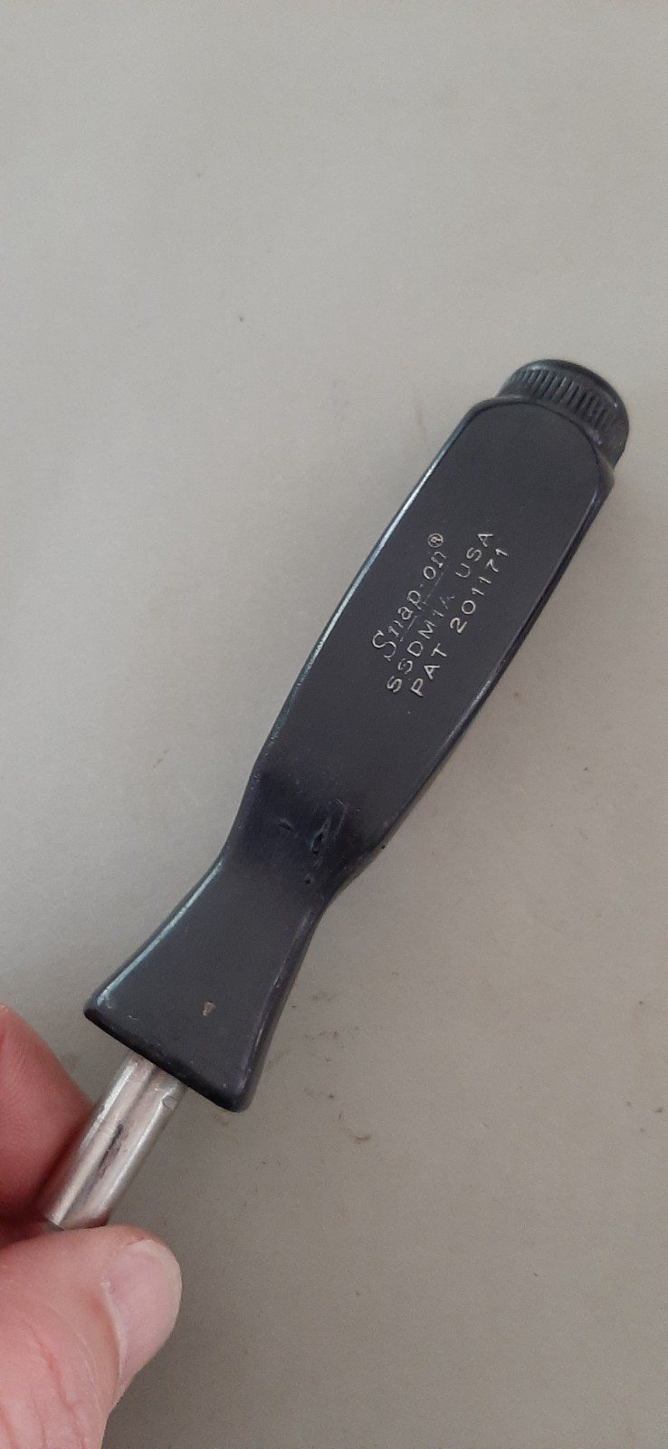Snap-on SSDM1A Magnetic Hex Bit Holder Spinner Black Hard Handle Stubby READ!!