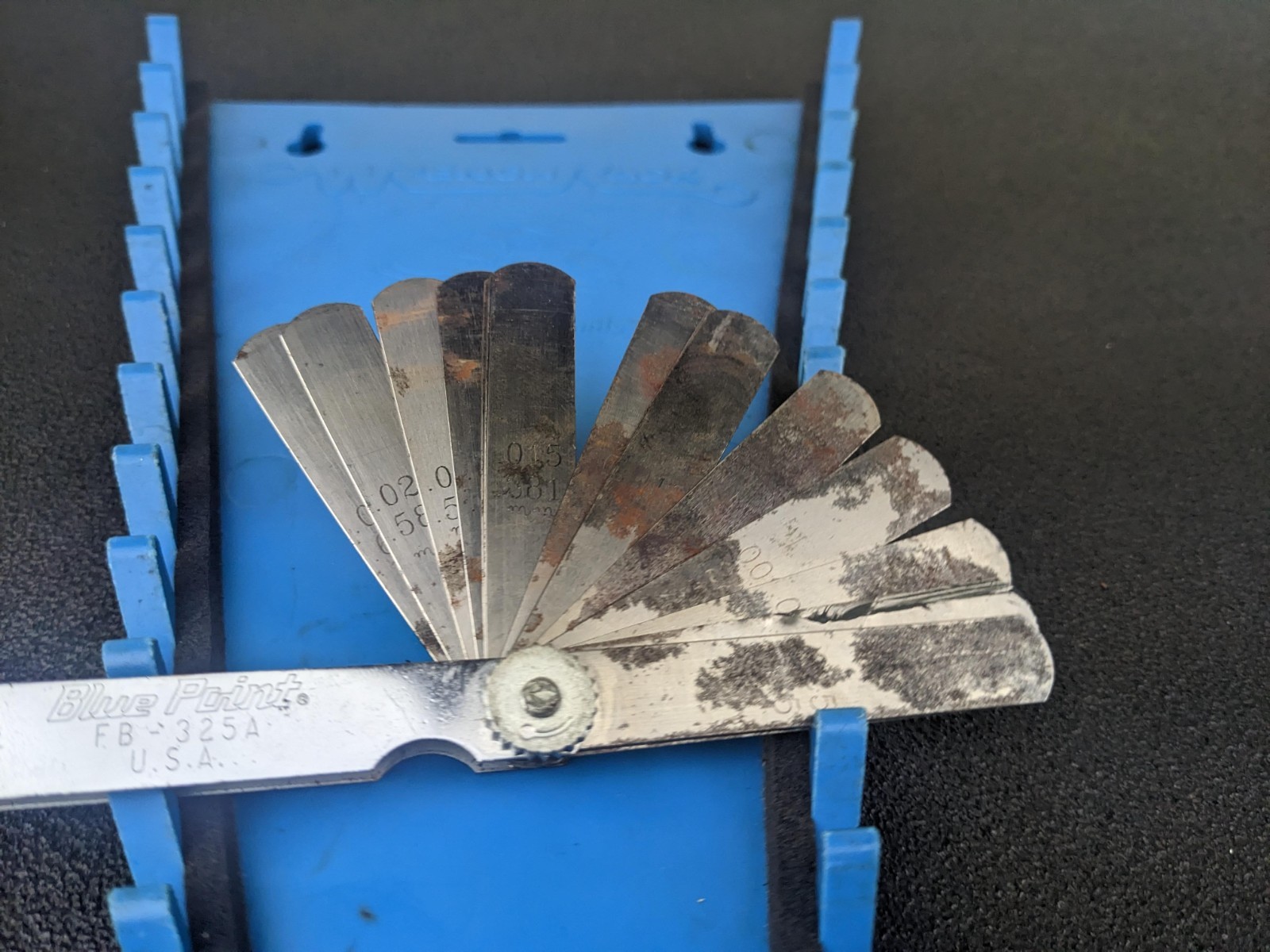 #bl568 Blue Point FB325A Feeler Gauge Set 25 Blades Inches SAE Metric USA