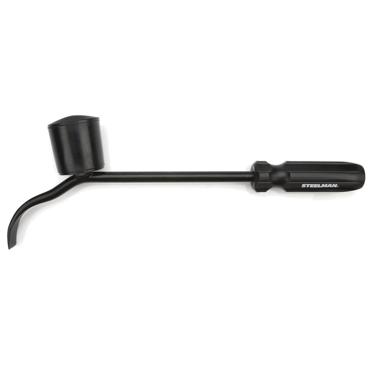 Steel Hubcap Remover Tool with Secure Grip Rubber Handle
