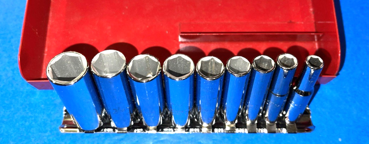 PROTO TOOLS 12 PIECE 1/4 DRIVE METRIC GENERAL SERVICE DEEP SOCKET SET