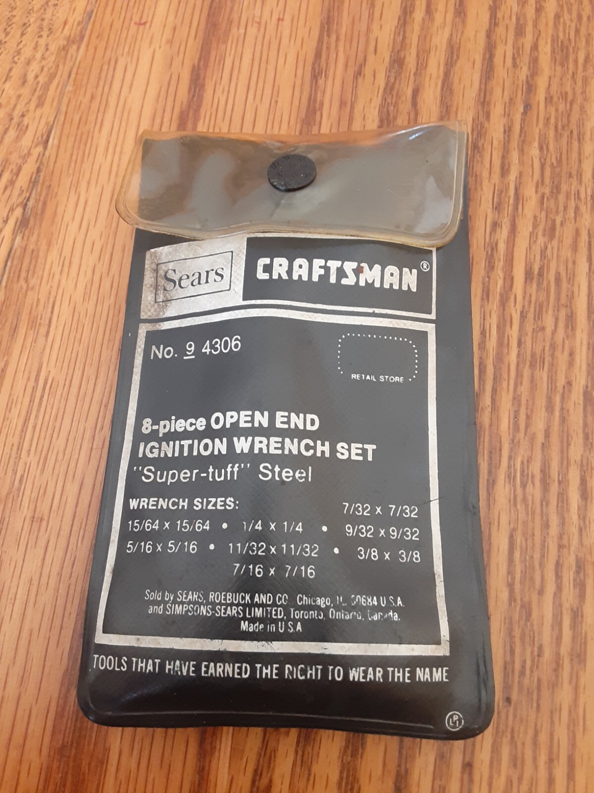 Craftsman 8pc. oped end ignition wrench set v series 9-4306