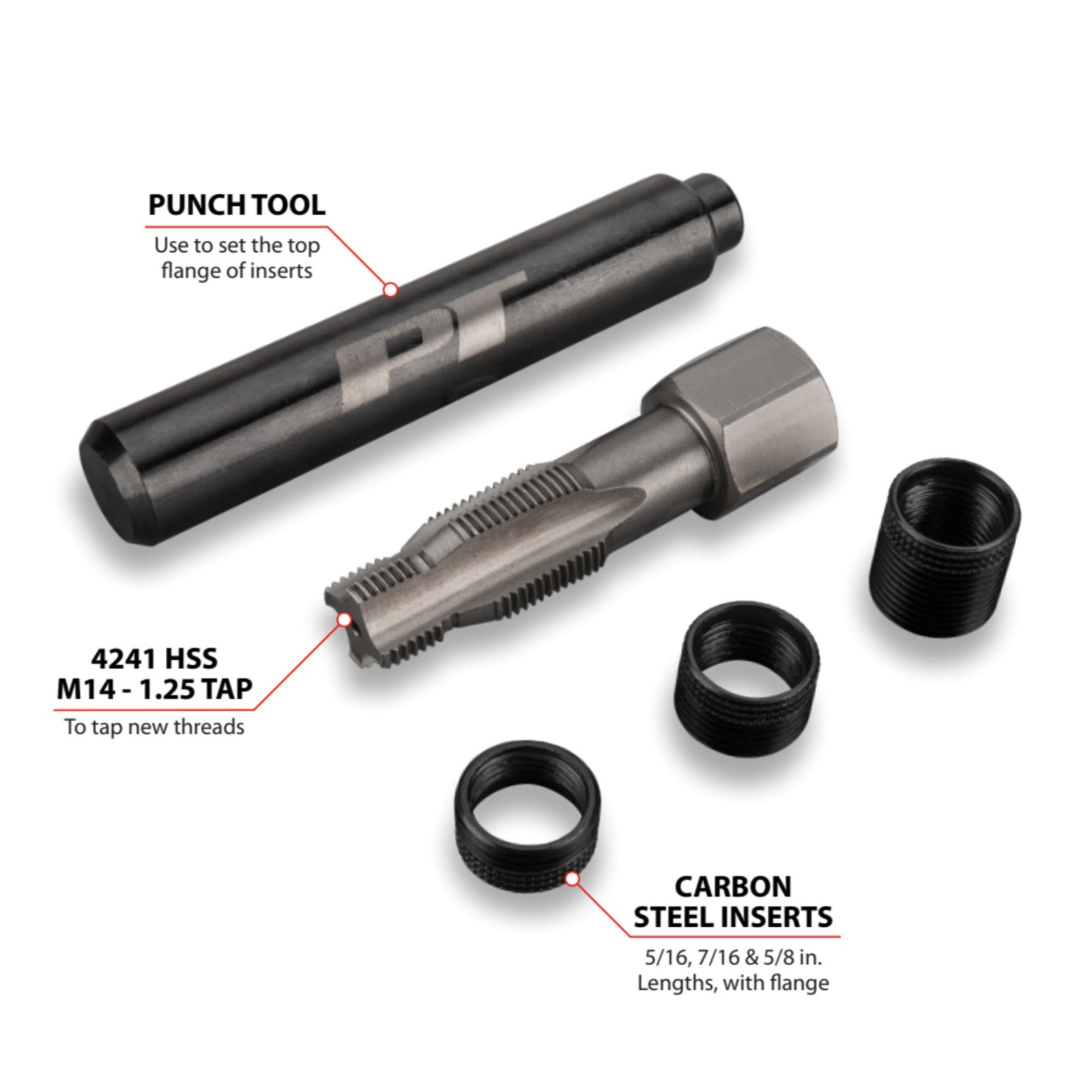 Spark Plug Repair Kit M14-1.25 Thread Size Reamer Tap Thread Inserts Tool