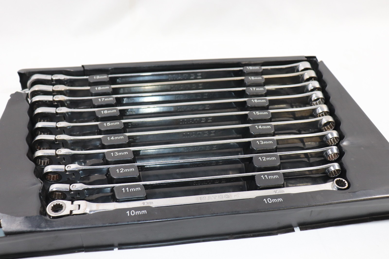 Matco Extra Long Flex Head Ratcheting Metric Wrench Set 10mm-19mm SRFBZLM102TA