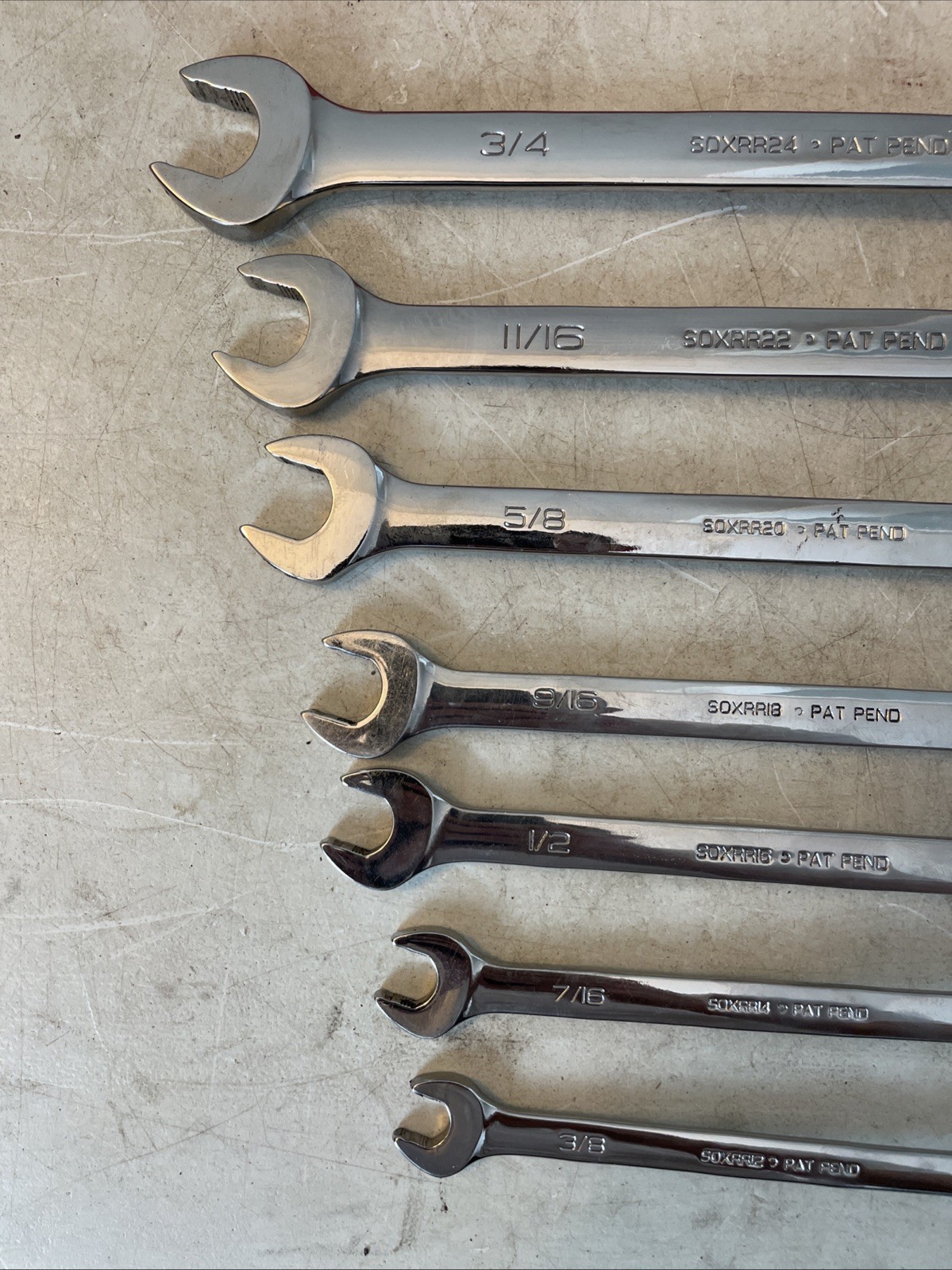 Snap-On SOXRR707A Ratcheting Reversible Wrench Set 3/8-3/4”