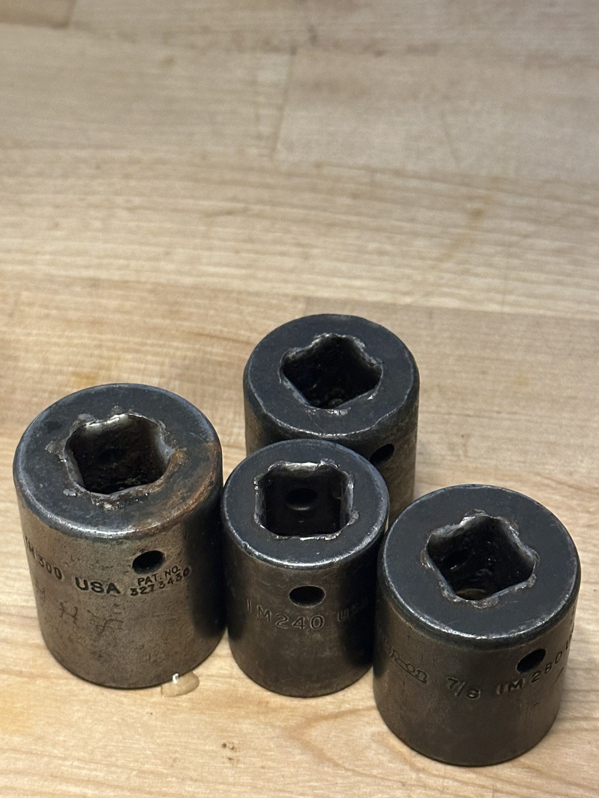 Snap On Vintage 1/2″ Drive impact sockets 15/16, 7/8, 13/16, 3/4