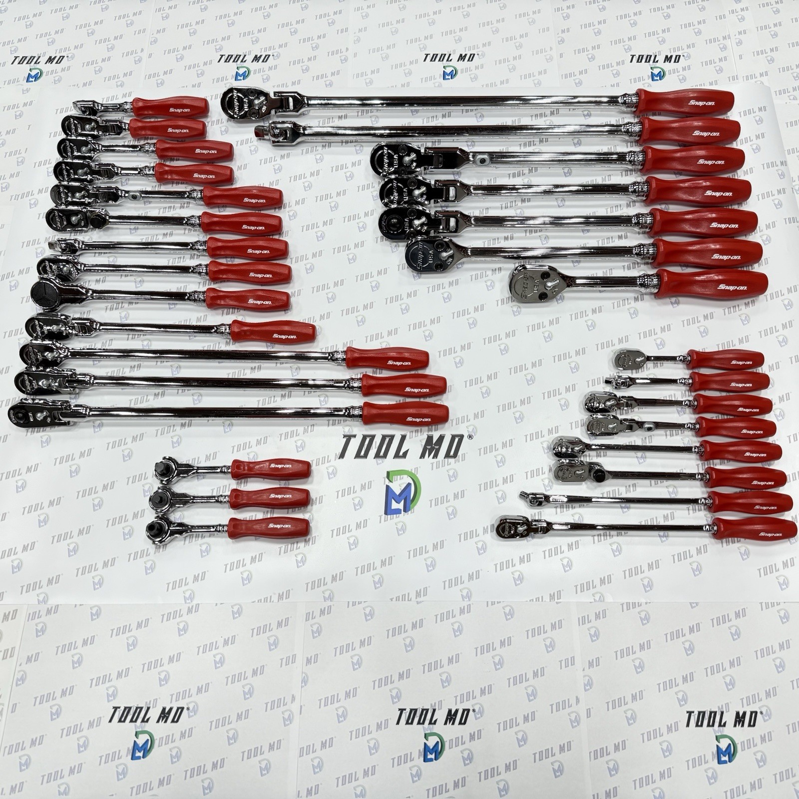 Snap-on Tools USA RARE 31pc RED 1/2″ 3/8″ 1/4″ Drive Ratchet Set SHLFD80A