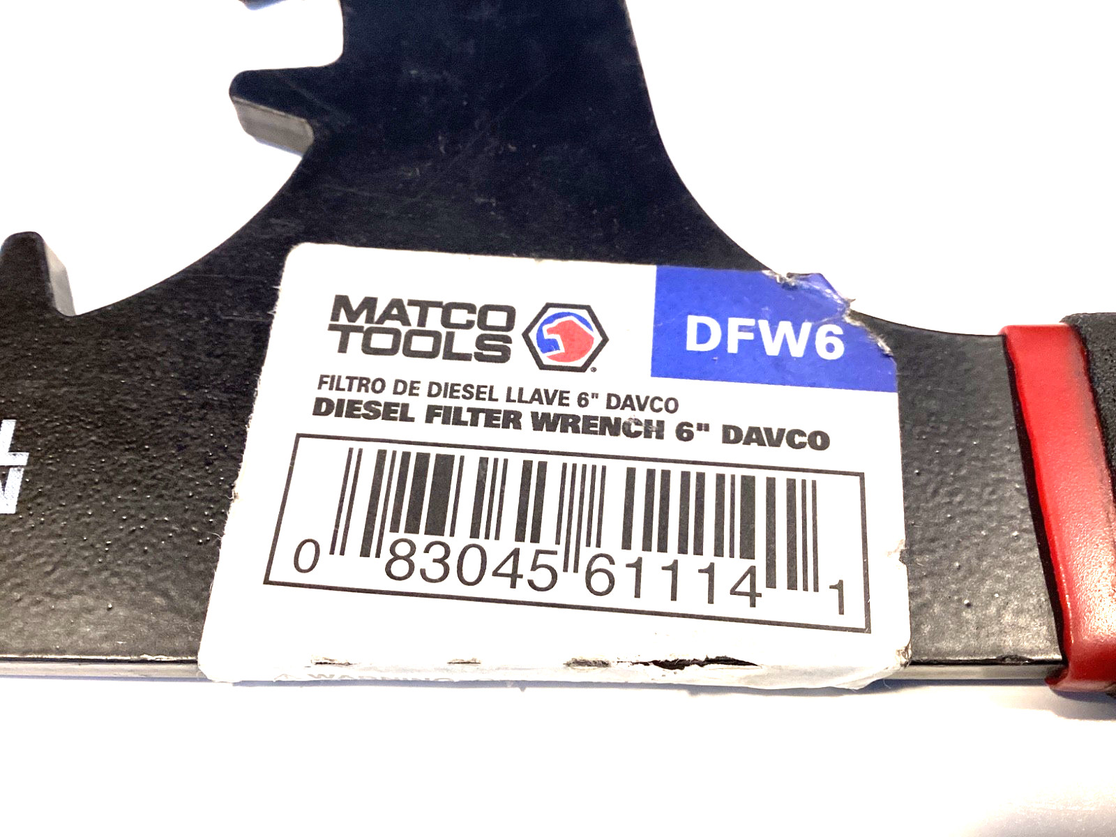 Matco Tools USA 6” Diesel Fuel Filter Wrench Cat Cummins Detroit More DFW6 MINT