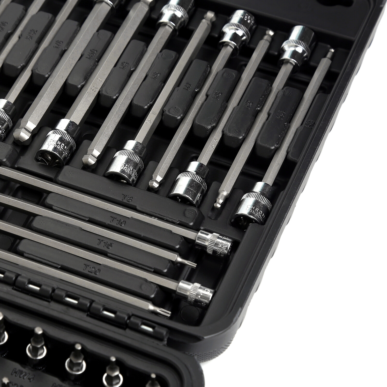 107pcs 1/4″ 3/8″ 1/2″ Drive Bit Socket Set, SAE & Metric Torx Hex Bit Tools Set