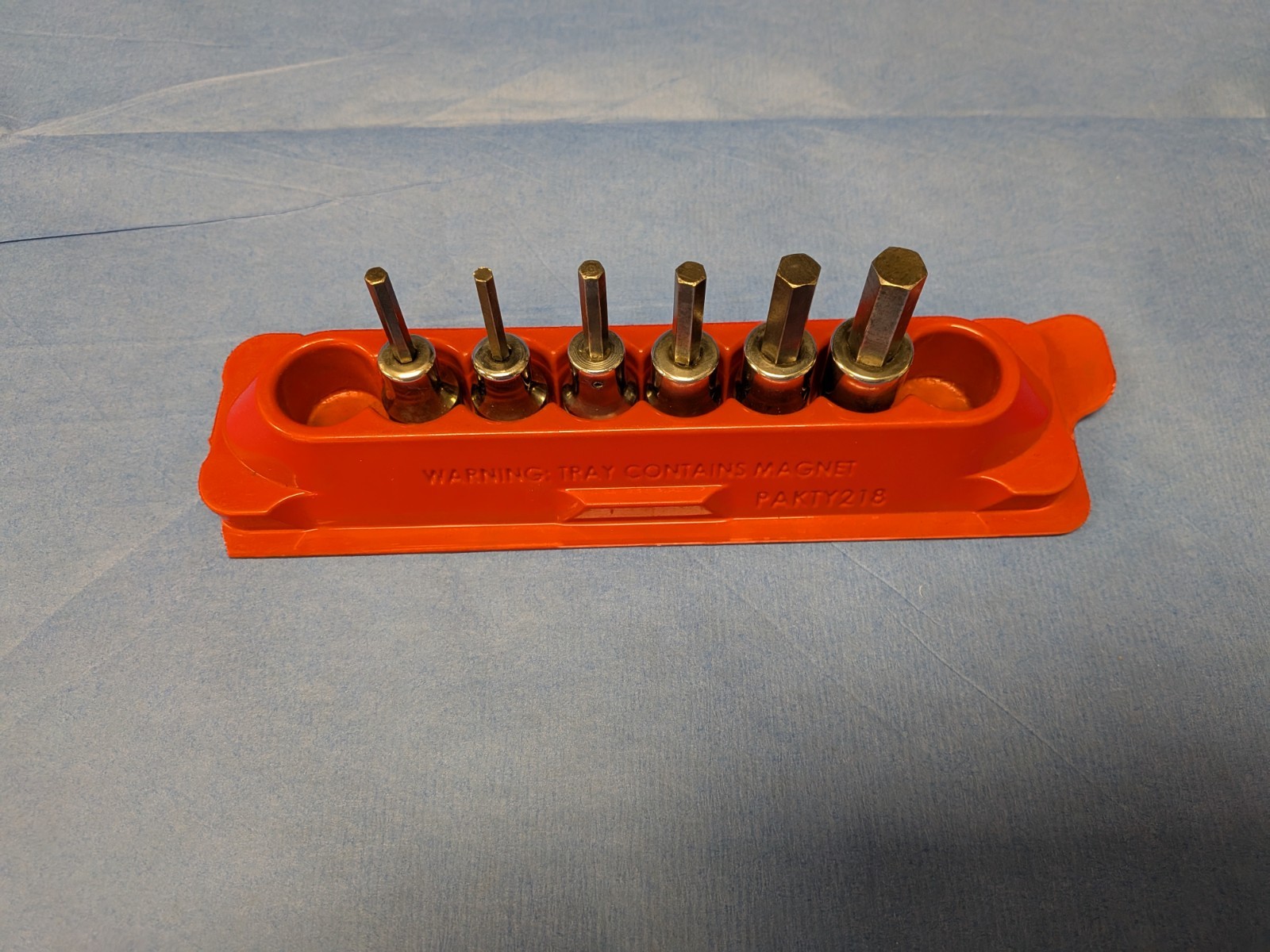 Snap-on Tools 3/8″ Drive Hex Bit Socket Set-6 SAE Sockets-Magnetic Holder, Used.