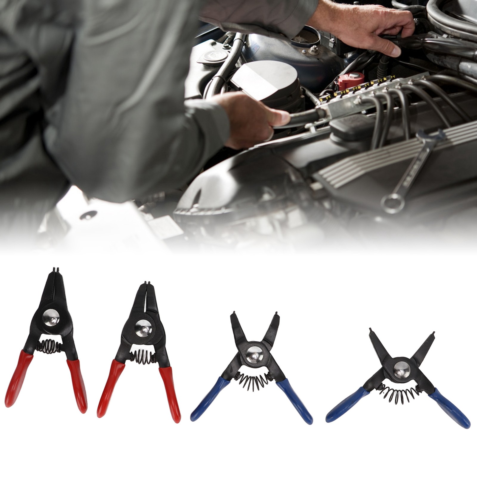 4pcs Mini Snap Ring Plier Set Durable For Internal External Circlips
