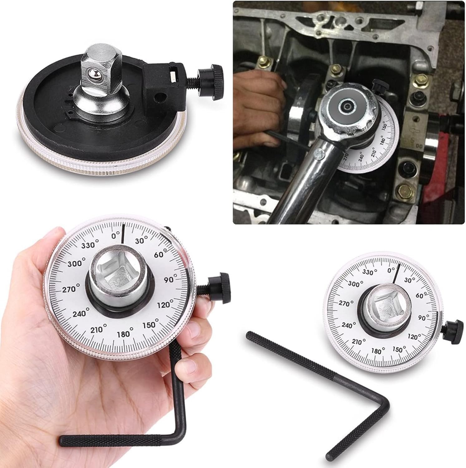 1/2-Inch Drive Torque Angle Gauge Adjustable 360 Degree Wrench