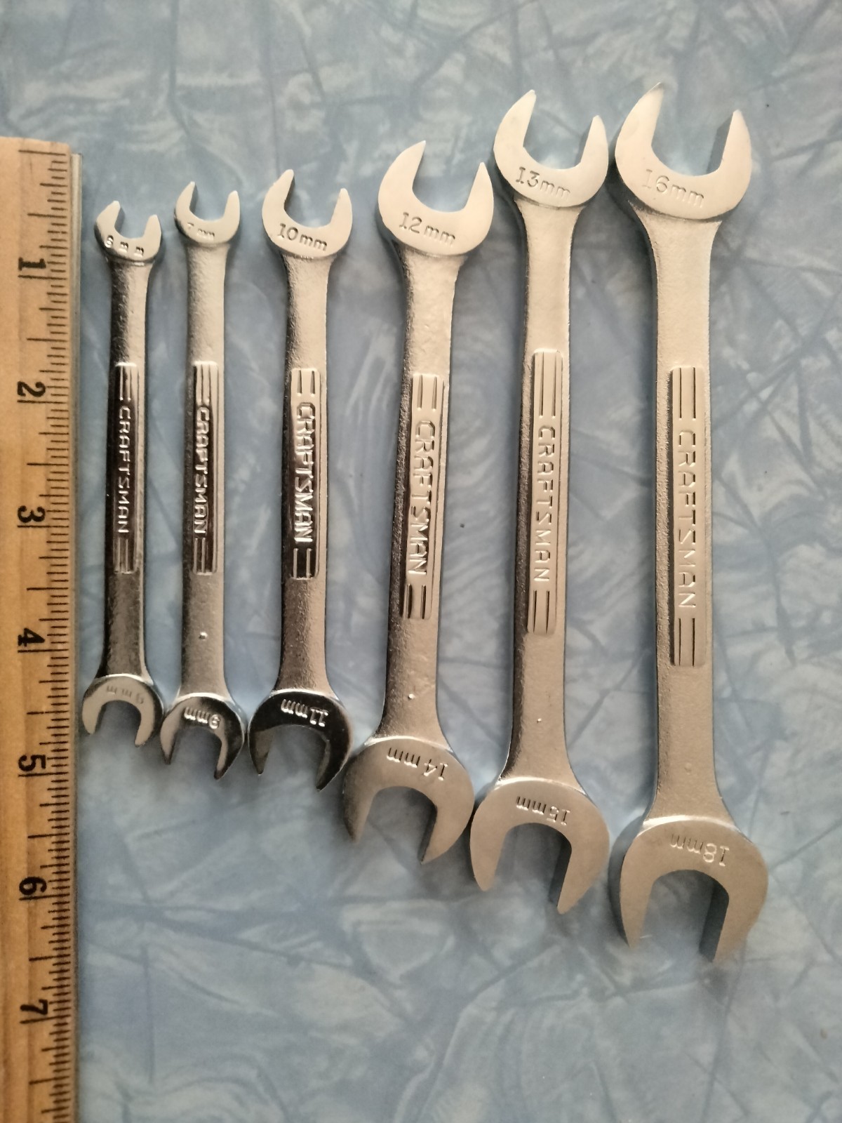 Vtg USA Craftsman V VV 6 @ Open End Wrench 18 16 1 5 14 13 12 11 10 9 8 7 6mm