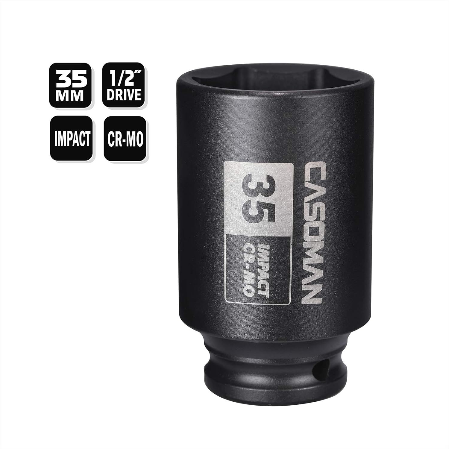 1/2 Inch Drive 35mm Deep Impact Socket 6 Point Chrome Molybdenum Steel