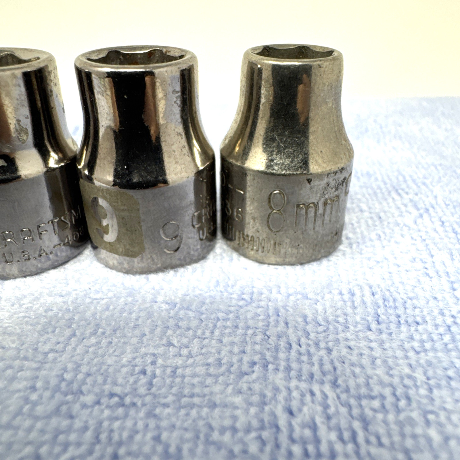 Craftsman Socket Set 3/8” Drive 8mm-19mm 6pt and 12pt lot of 12
