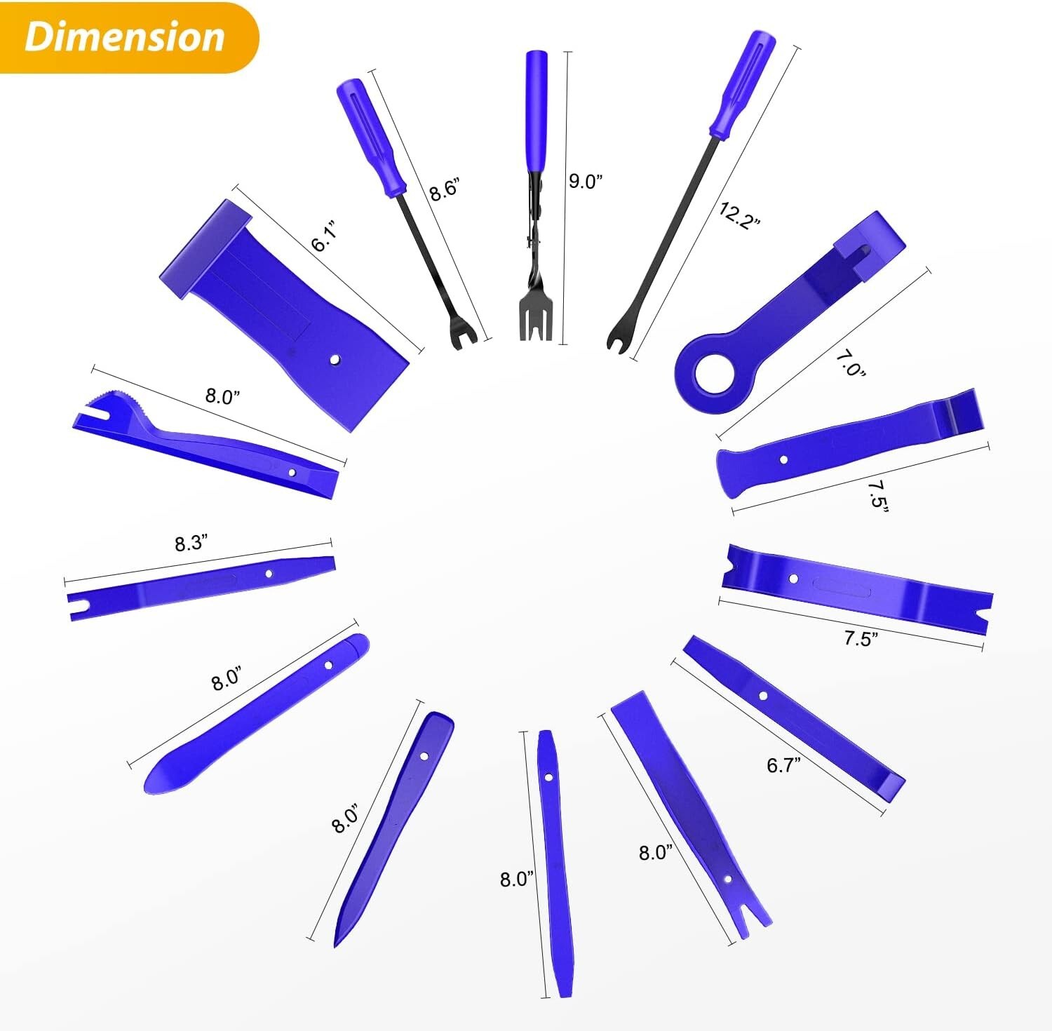 Multifunctional 200Pcs Trim Removal Tools with Sturdy Nylon Clips & Storage Bag