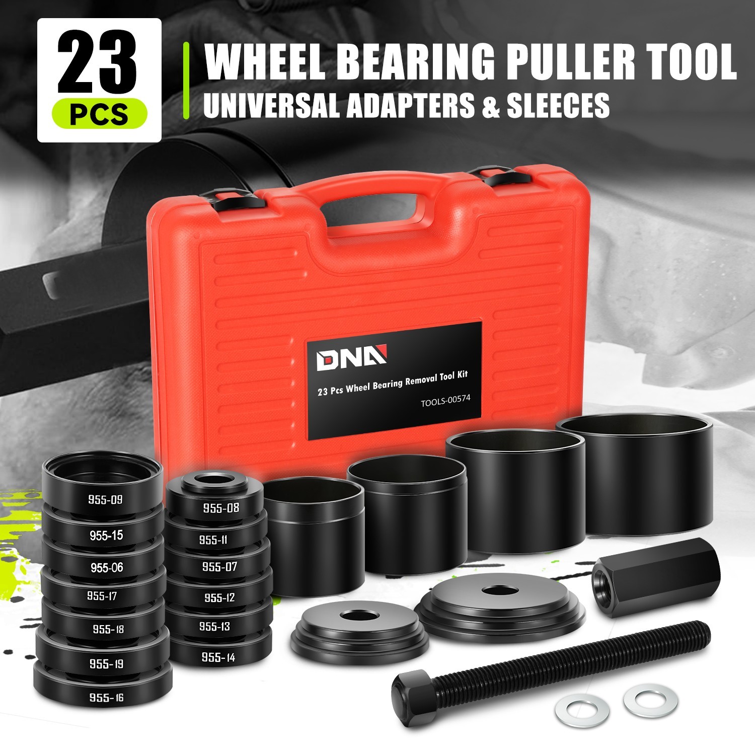 Universal 23pcs Sliding Screw+Bushings+Sleeve Steering Wheel Puller Sets w/ Case