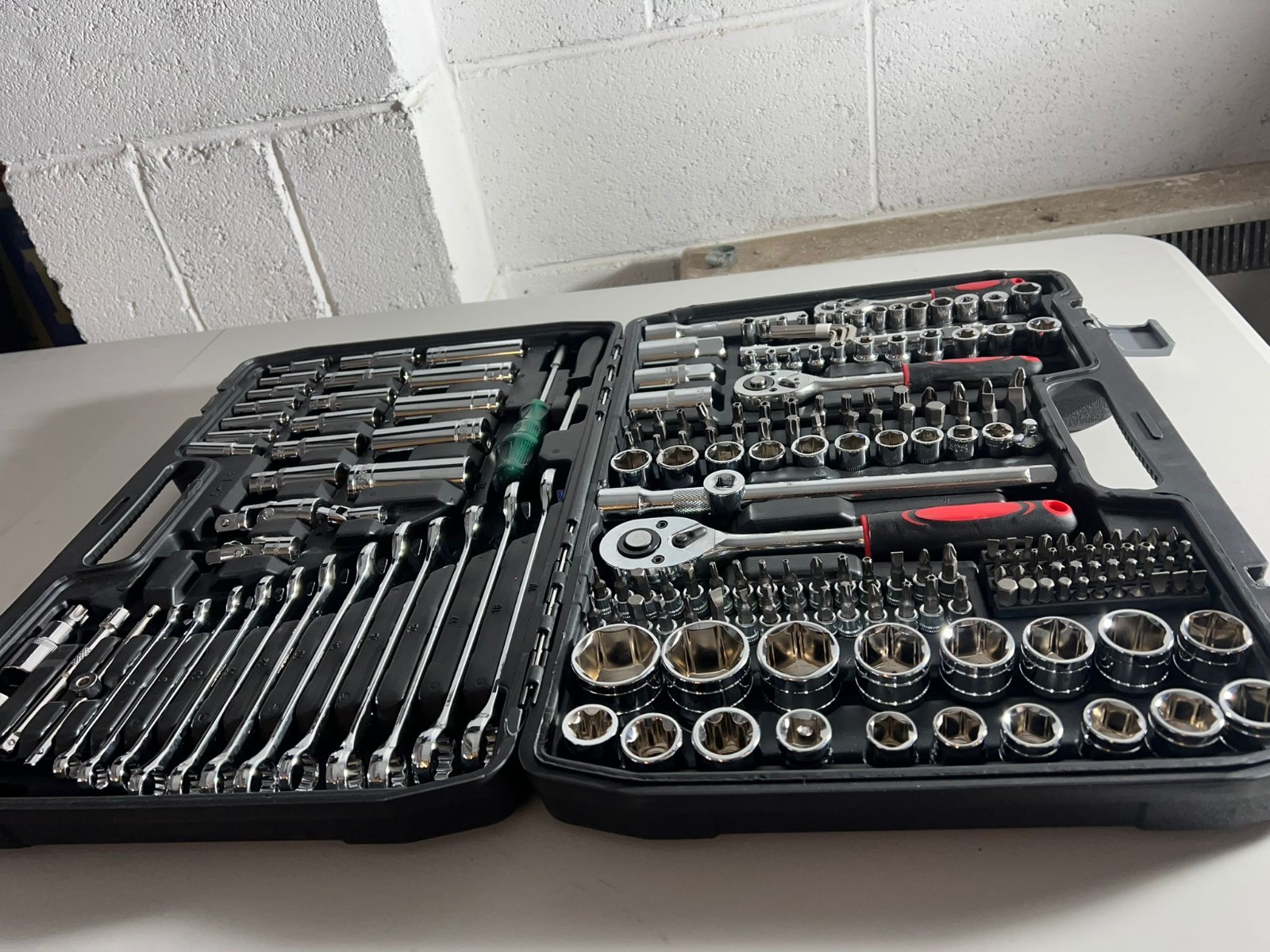 RED 216 Socket Set 1/4 3/8 1/2″ Spanner Drive Ratchet Wrench Mechanic Tools Set