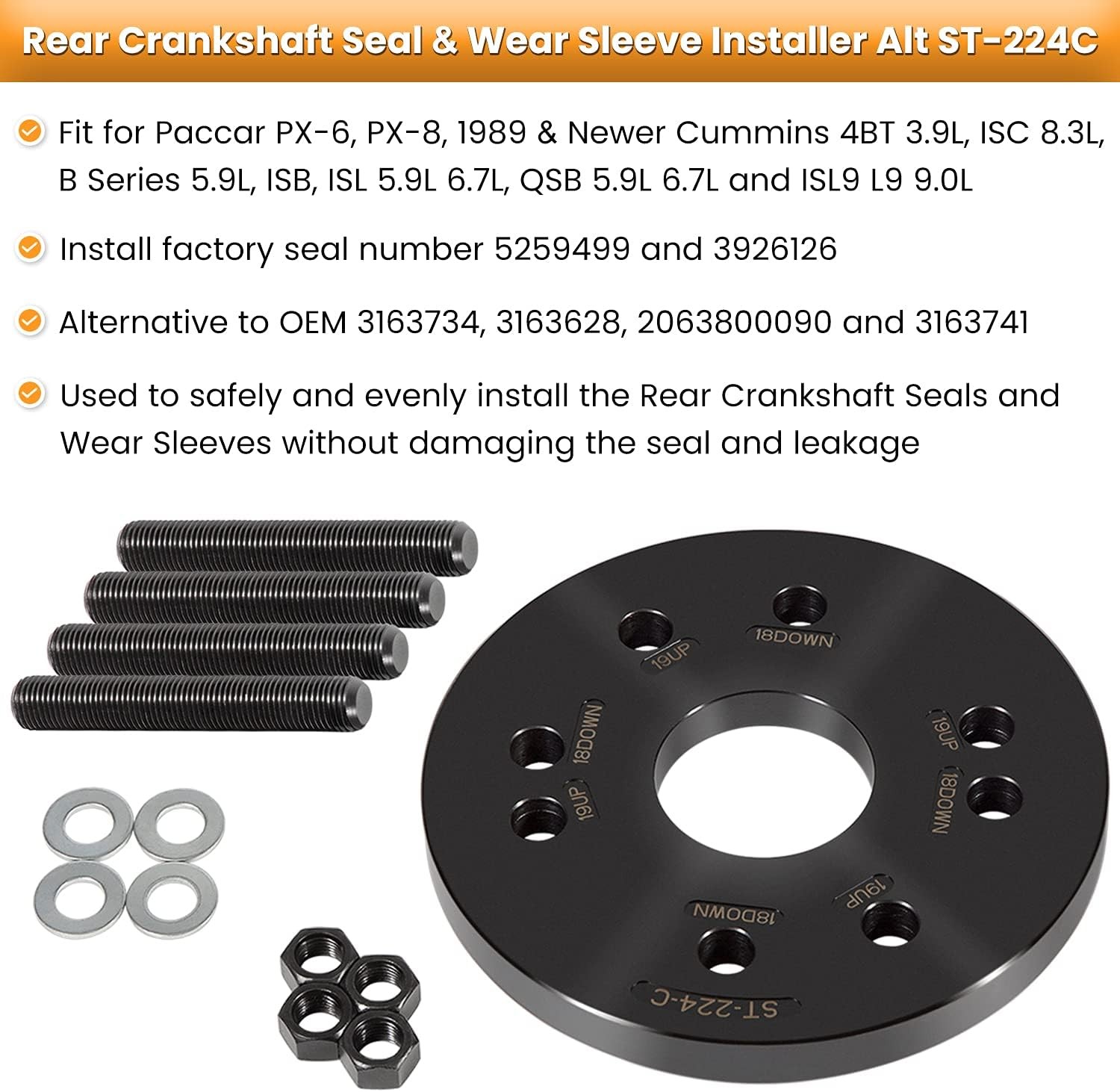 Front+Rear Crankshaft Seal Remover & Installer With Wear Sleeve Installer Tool