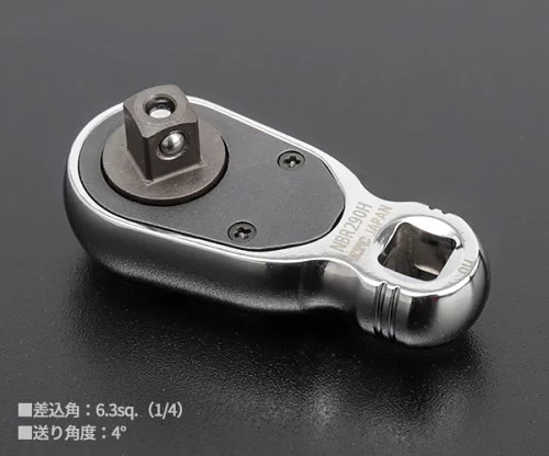 NEPROS NBR290H 6.3sq. Stubby Ratchet Handle Ultra-Compact 49mm Precision Tool JP