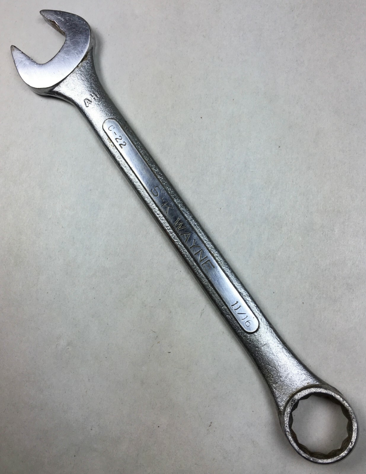 S-K Wayne Tools C-22- 11/16″ Combination Wrench 12-Point Forged Alloy USA S-K sk