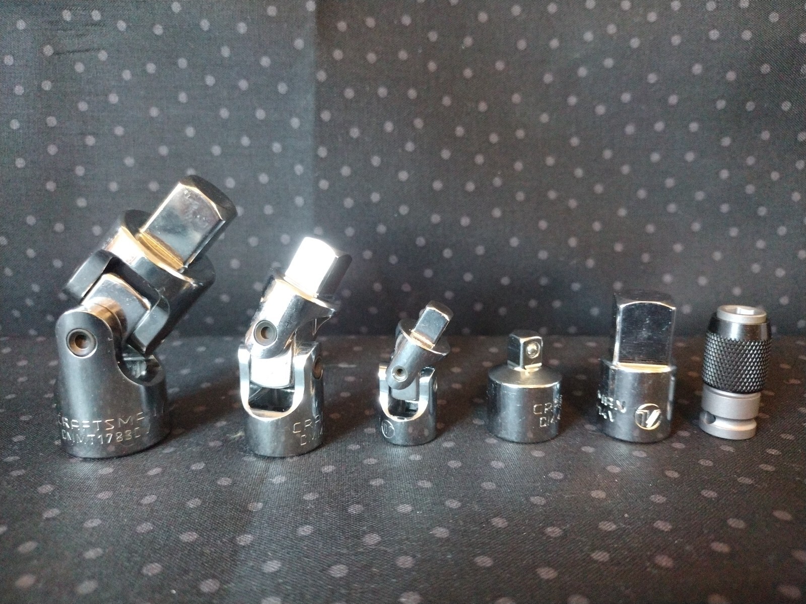 CRAFTSMAN 3 pc universal joint flex socket set And Adapters. NEW