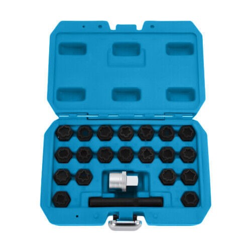 22pcs Universal Wheel Locking Key Socket Wheel Rim Lug Nut Master Removal Tool