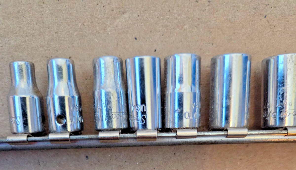SNAP ON TMD SAE SOCKET SET TMD6-TMD18 10 PIECES 3/16 – 9/16 NICE 12 POINT 1/4 DR