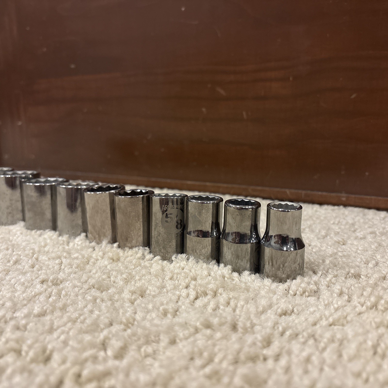 Armstrong 12 Point 1/2″ Drive 15 Piece Socket Set 3/8” to 1-1/4” Made in USA
