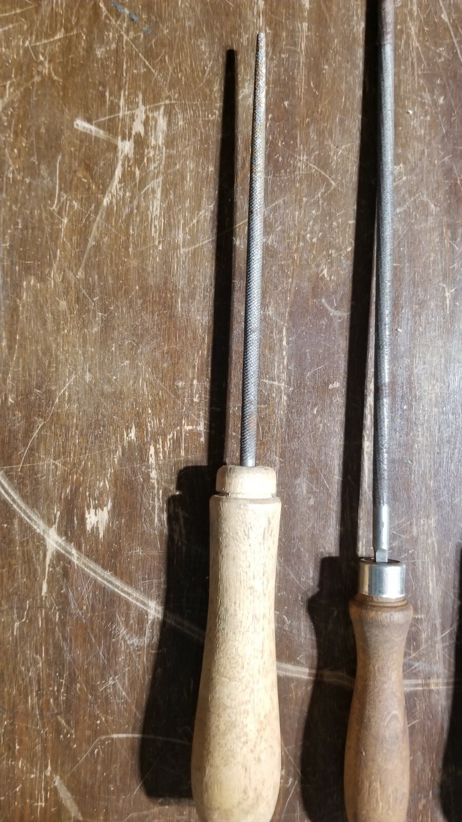Vintage (6) Lutz File Tool Handle Lot Set Nicholson Heller Flat Mechanist Round