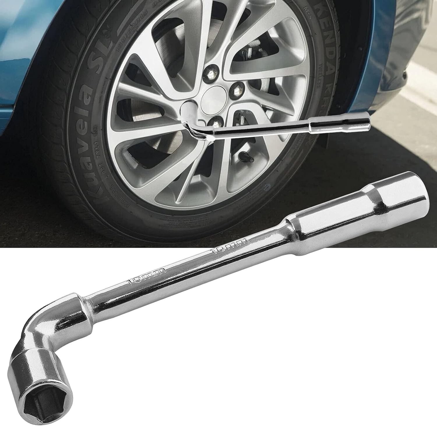 Piutouyar 10mm Metric L Shaped Angled Hex Socket Wrench, Double-Head Elbow Hex W