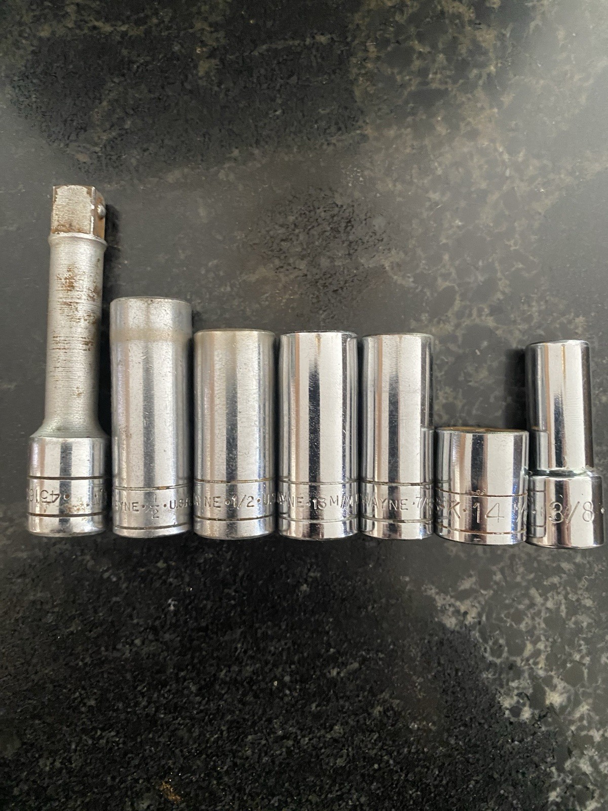 Vintage S-K Sockets Various Sizes Tools for Socket Wrench Chrome SK