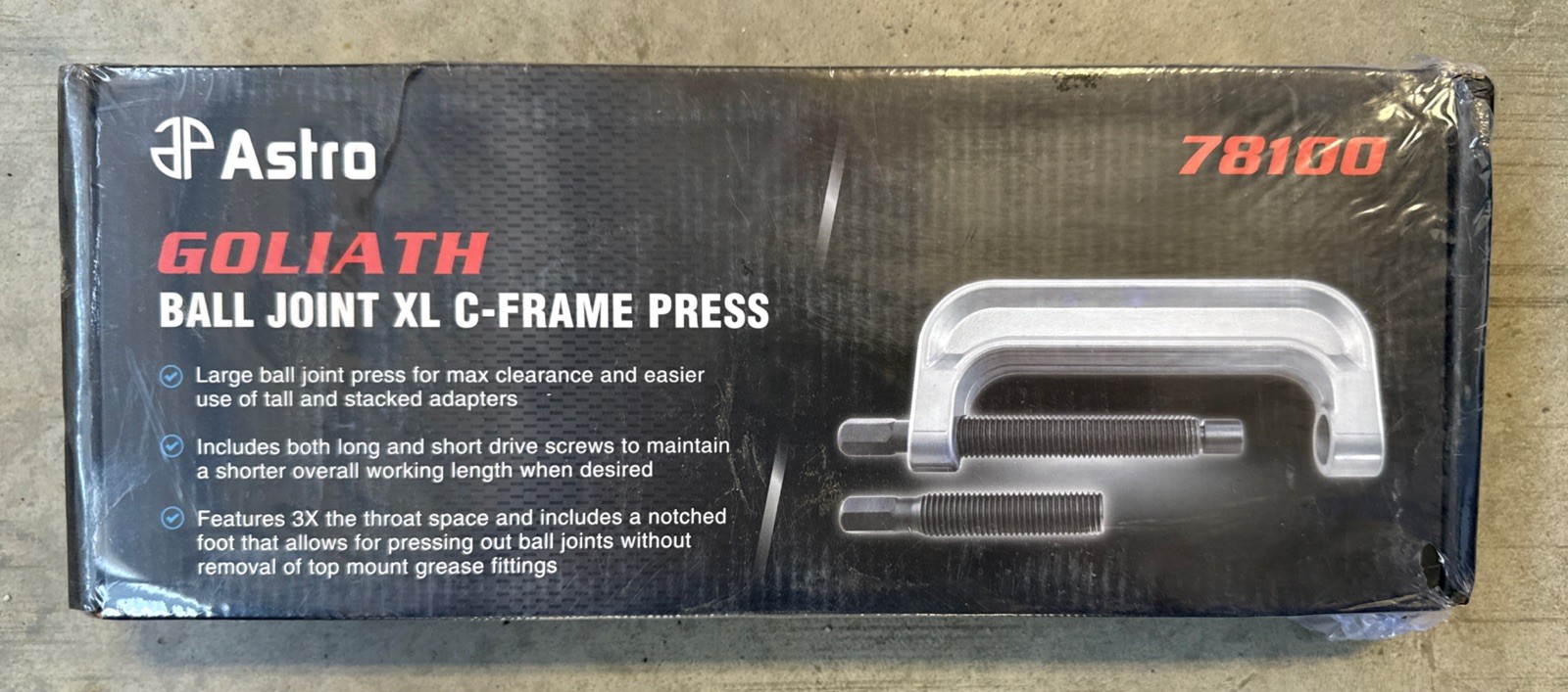 Astro Pneumatic Goliath Ball Joint Xl C-Frame Press 78100 NEW