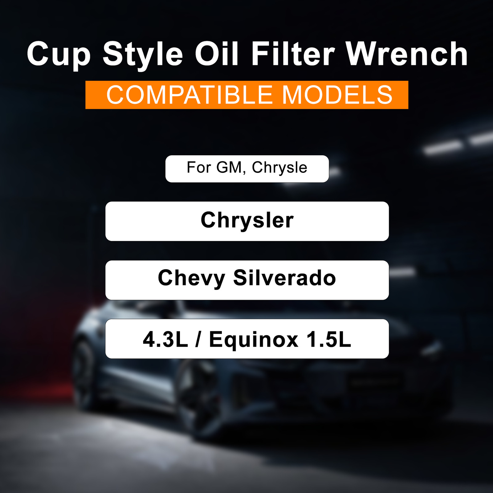 Oil Filter Cap Wrench Cup Socket Remover Tool 74MM 15 Flute for GM Chrysle Chevy