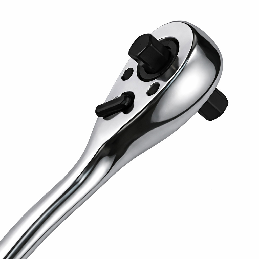 Dual Head Ratchet 3/8″ & 1/2″ Drive 72 Tooth Forward-Reverse Rubber Grip 10″ L