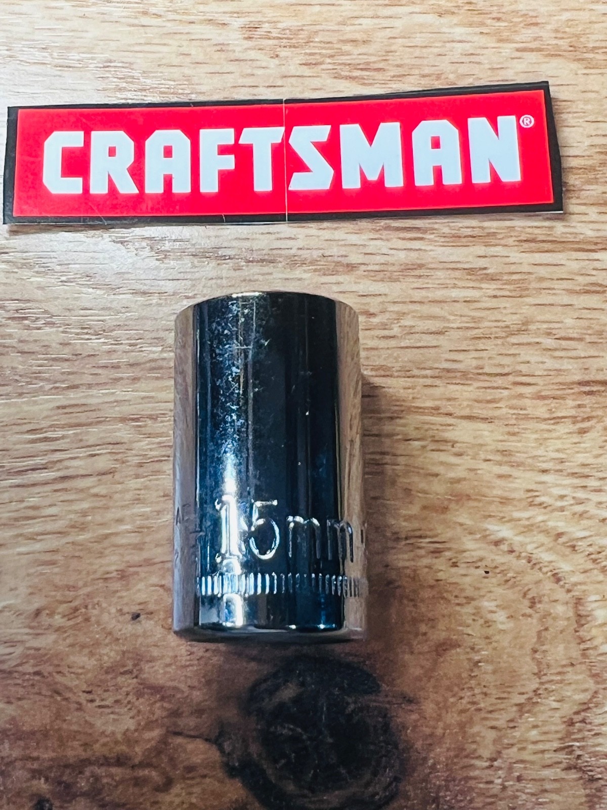 Craftsman Socket 15mm 44236 S-AE 12 point 1/2” Drive Ultrasonic Cleaned