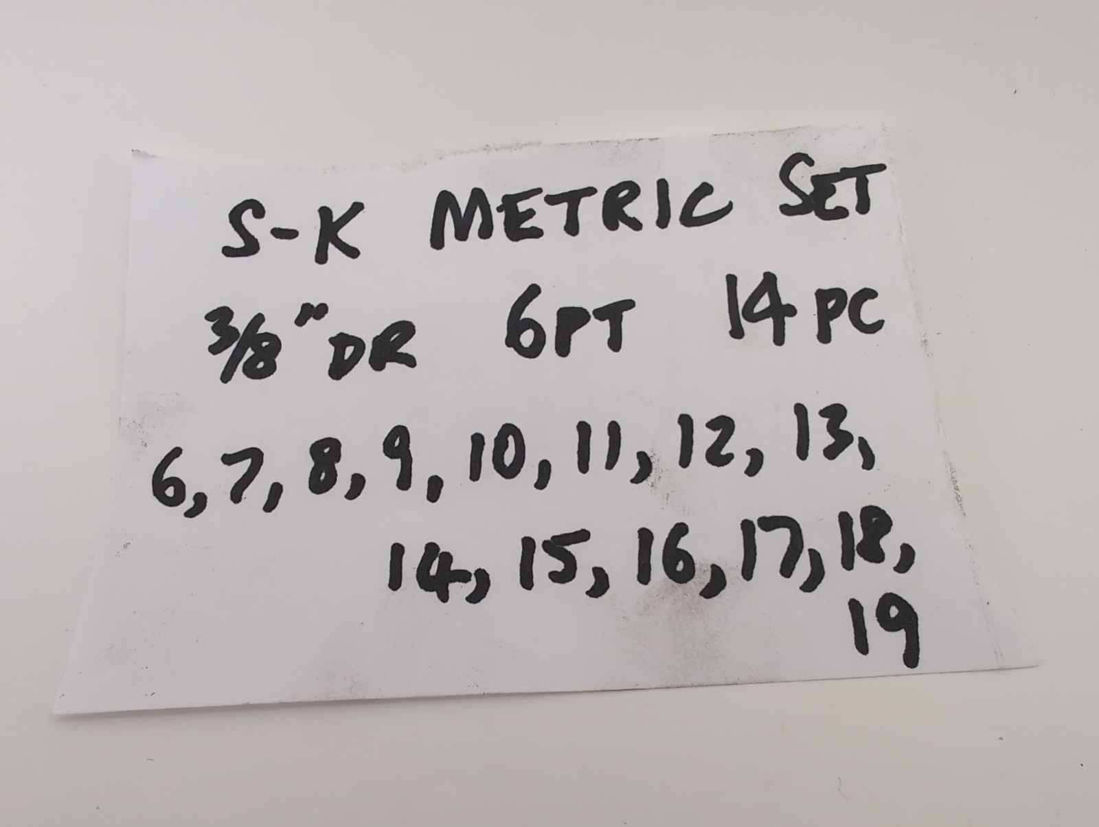 S-K METRIC 3/8″dr 6pt 14pc Set 6mm-19mm – Made in USA – SUPERB!!!
