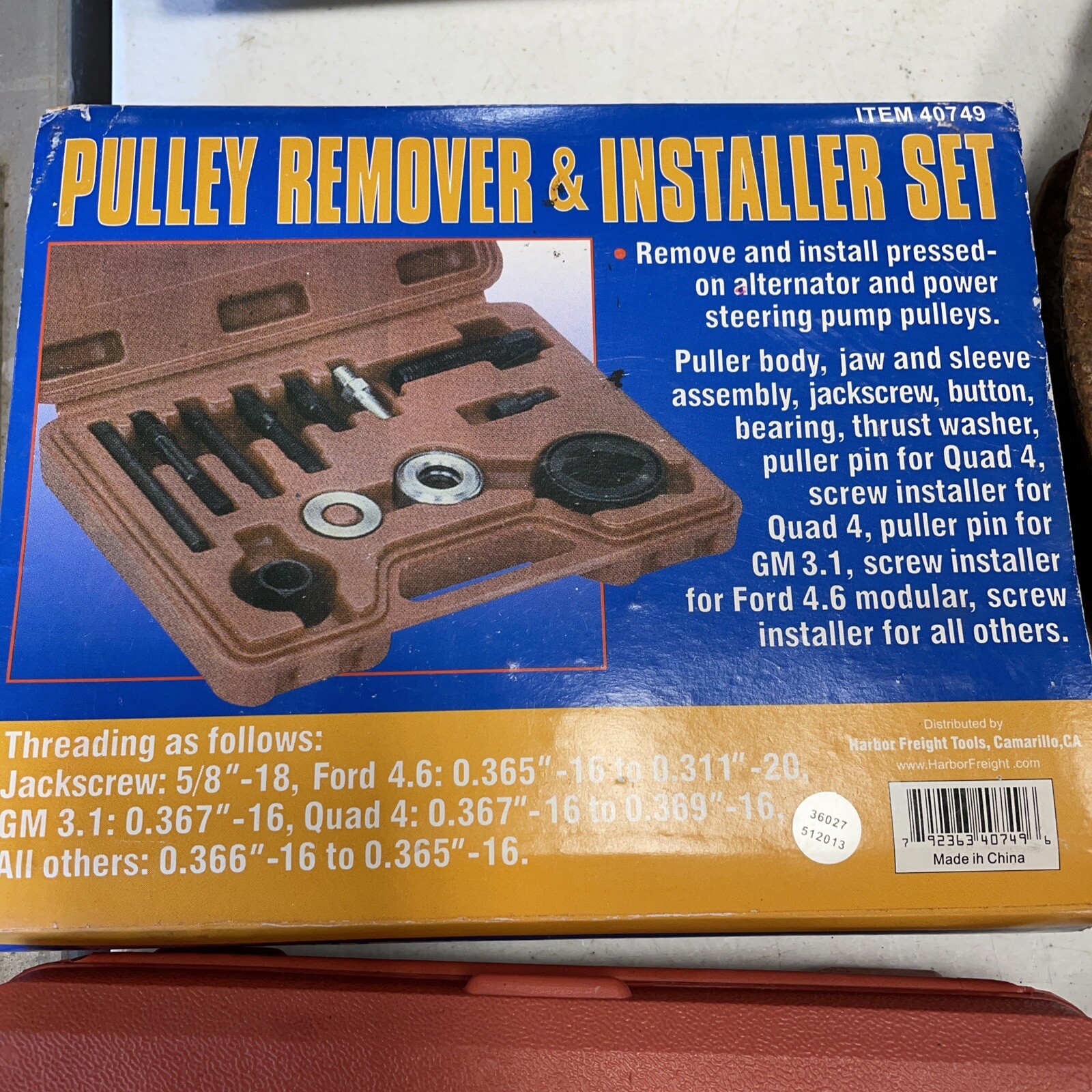 US General 40749 PULLEY REMOVER AND INSTALLER SET Vintage/Complete