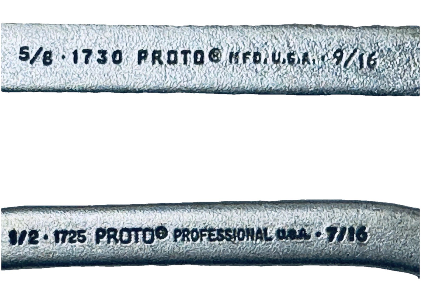 Proto Tools Obstruction Moon Wrench Set 2pc # 1730 5/8×9/16 & 1725 1/2×7/16 USA