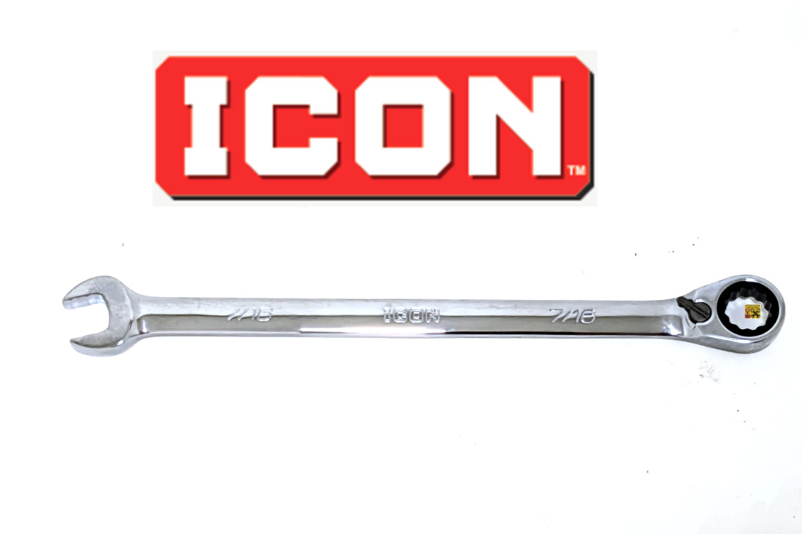 NEW ICON ANTI-SLIP REVERSIBLE RATCHETING WRENCH 12pt WRAS-7 SAE INCH PICK SIZE
