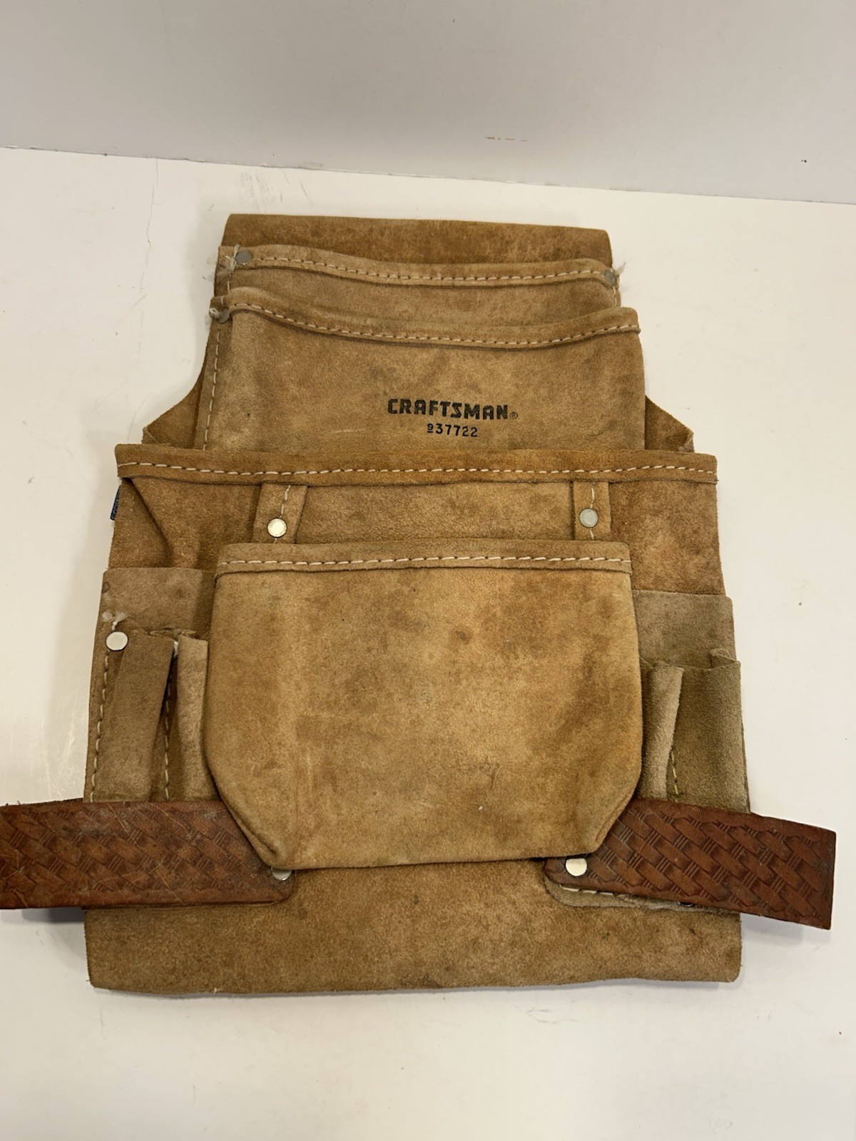 Craftsman 37722, 6 Pocket Extra-Large Leather Nail /Tool Bag, Pouch