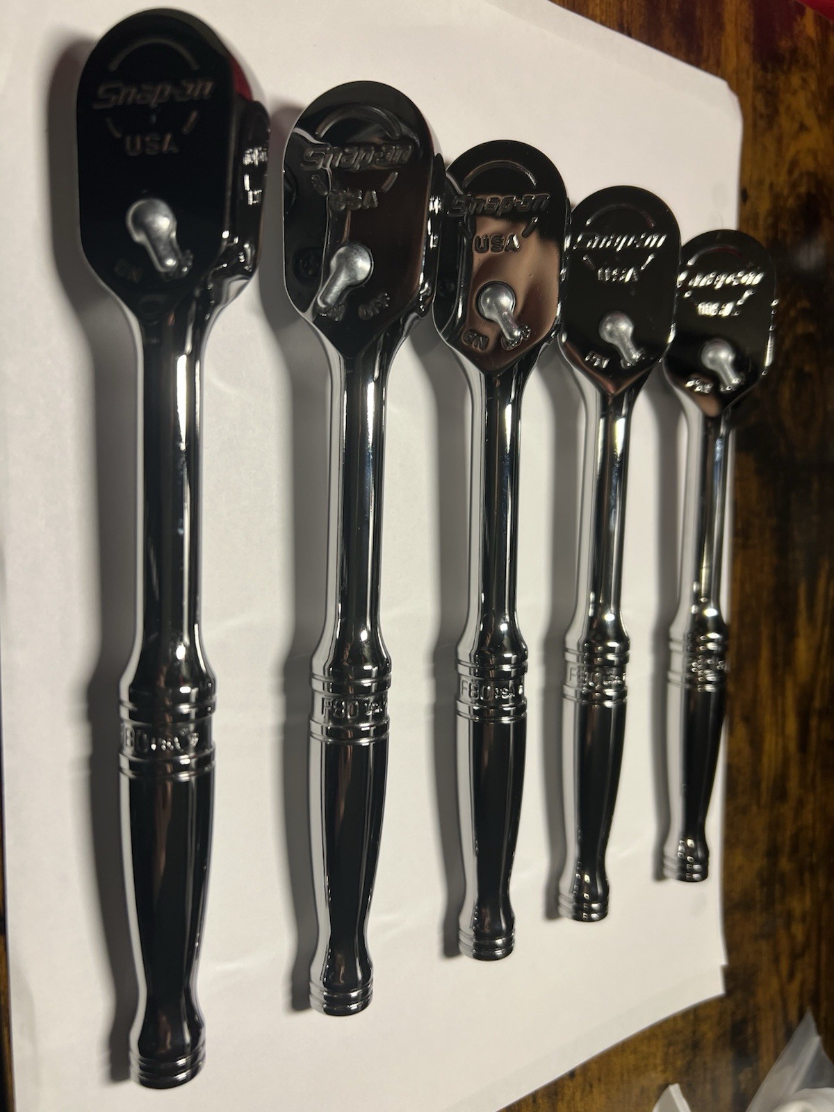 Snap-on Tools USA NEW 3/8″ Drive Fine Tooth Standard Handle Chrome Ratchet F80