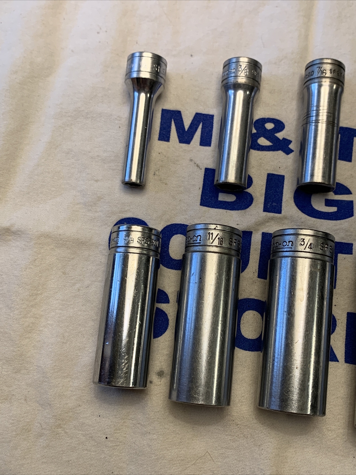 Snap-on Tools USA 3/8″ Drive 6pt 10pc SAE Deep Chrome Socket Set 211SFSY – Marks
